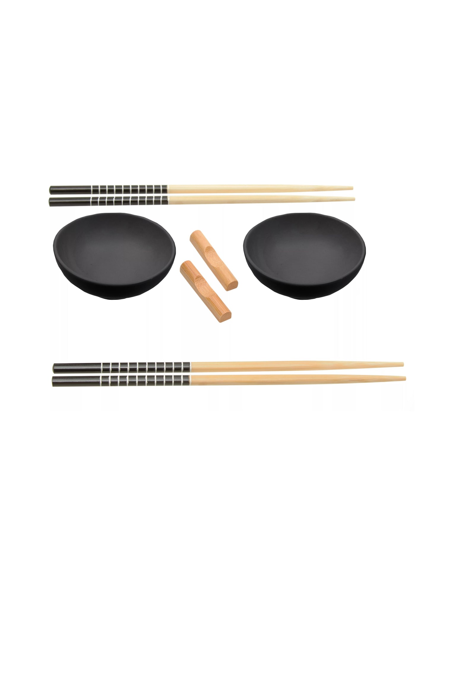 Ceramic And Wood Sushi Set - Blue And White - 7