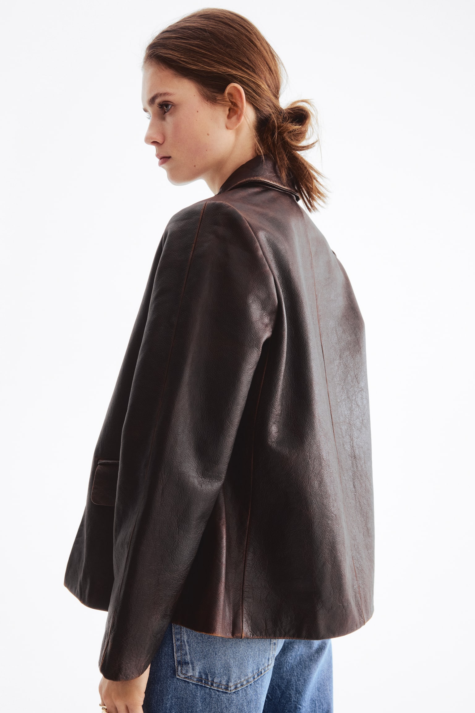 Leather jacket - Dark brown - 4