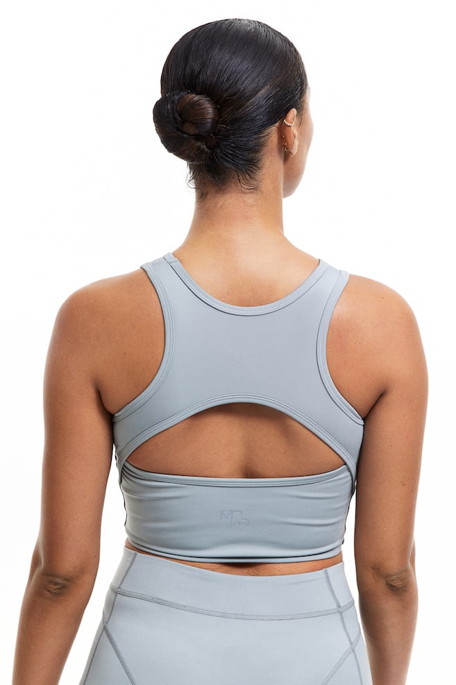 DryMove™ Medium Support Sports bra - Grey/Black/Light teal - 3