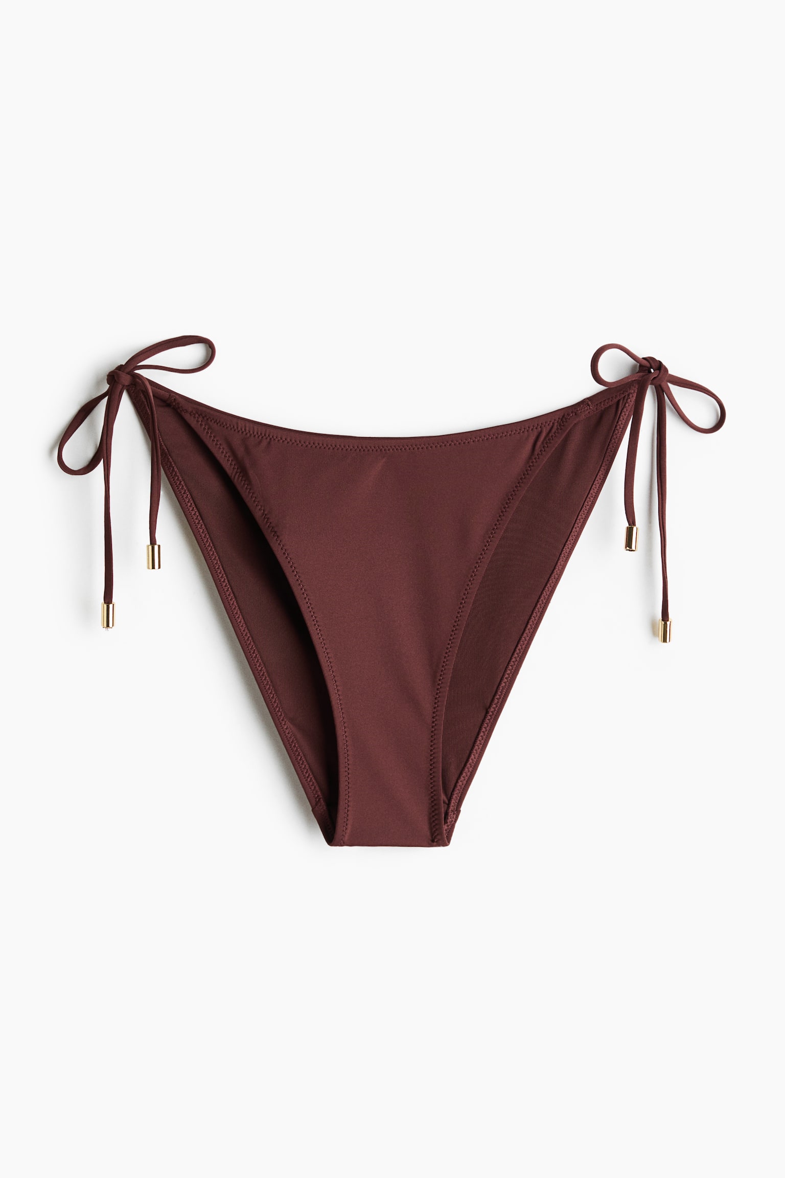 Tie tanga bikini bottoms-Dark brown - 2