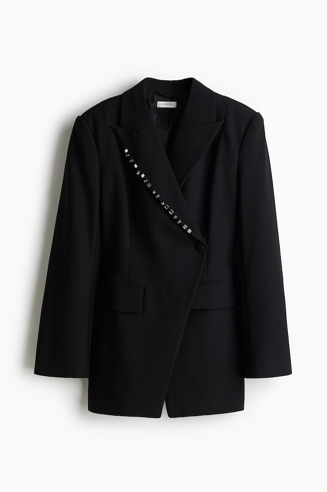 Blazer mit Ziernieten - Schwarz - 1
