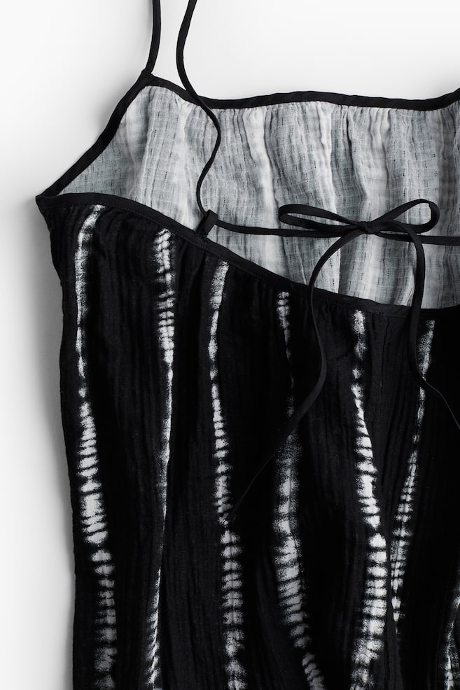 Tie-detail throw-on dress - Black/Tie-dye/Black/Cream/Striped - 5