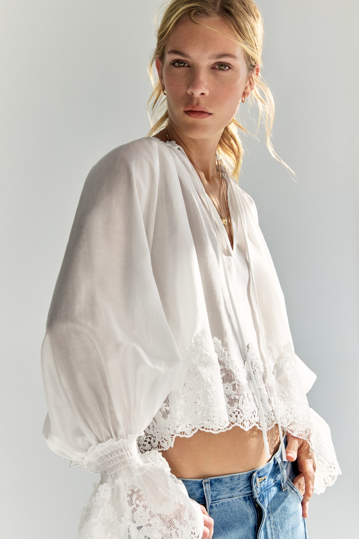 Lace-Trimmed Blouse - image 3