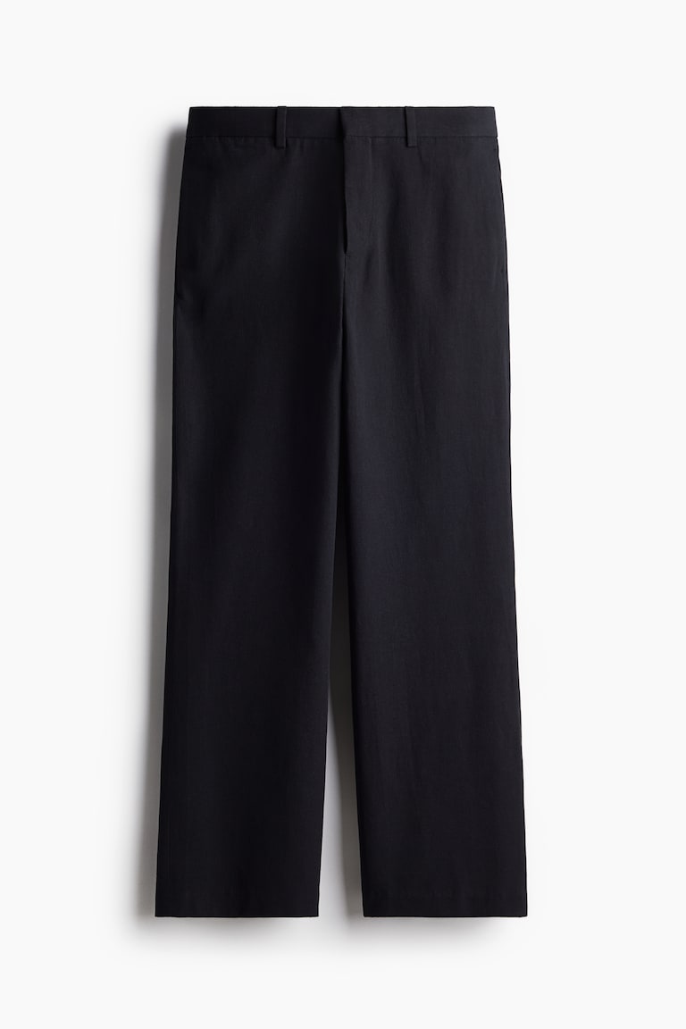 Zvonaste pantalone od mešavine lana Regular Fit