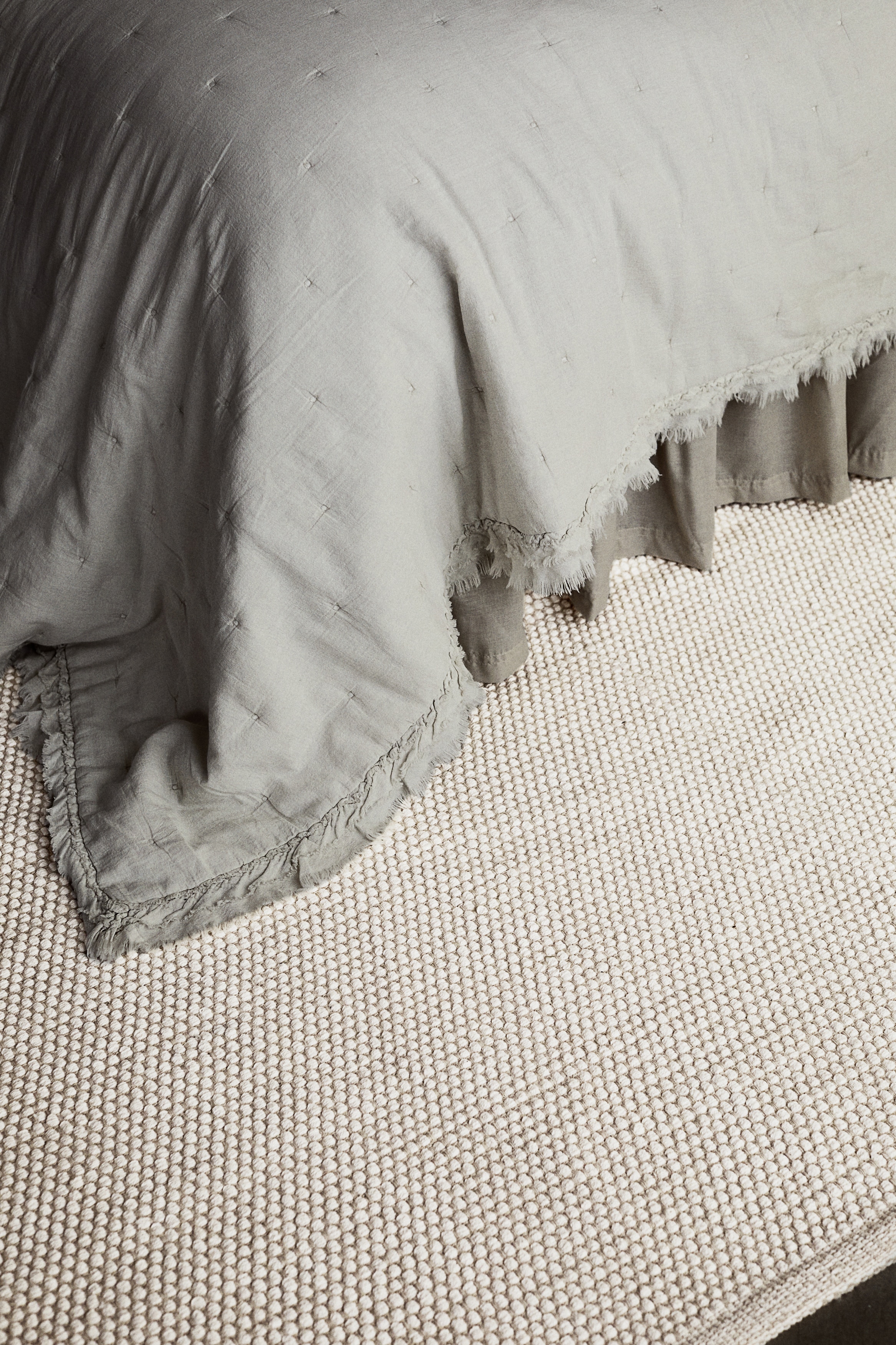 Textured cotton rug - White