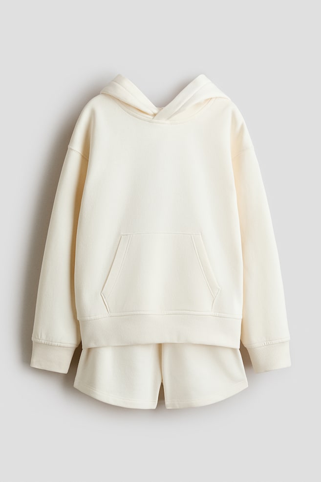 2-teiliges Sweatshirt-Set - Cremefarben/Hellblau - 1