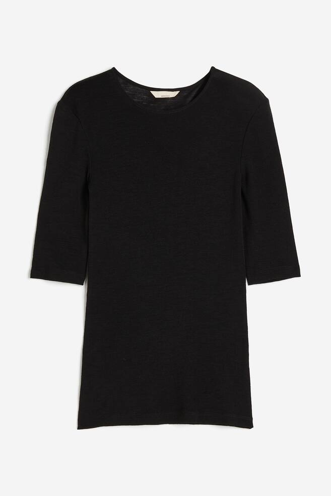 Wool T-shirt - Black/Dark mole/Dark grey marl - 2