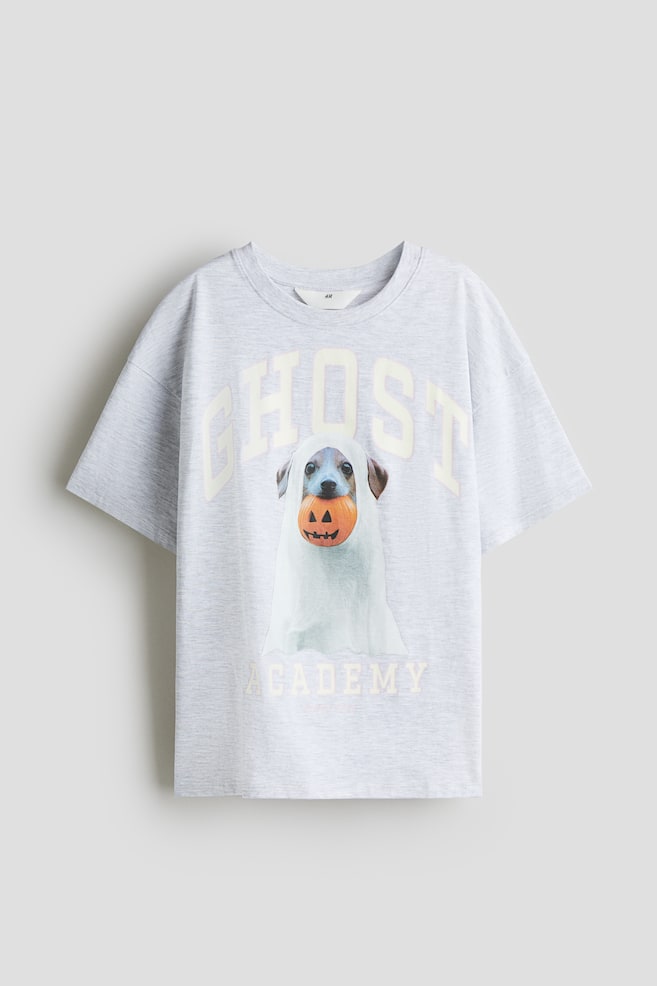 Oversized cotton T-shirt - Light grey marl/Ghost Academy/Light pink/Secret Paradise/Dark grey/Ghost/Light pink/Amalfi - 1