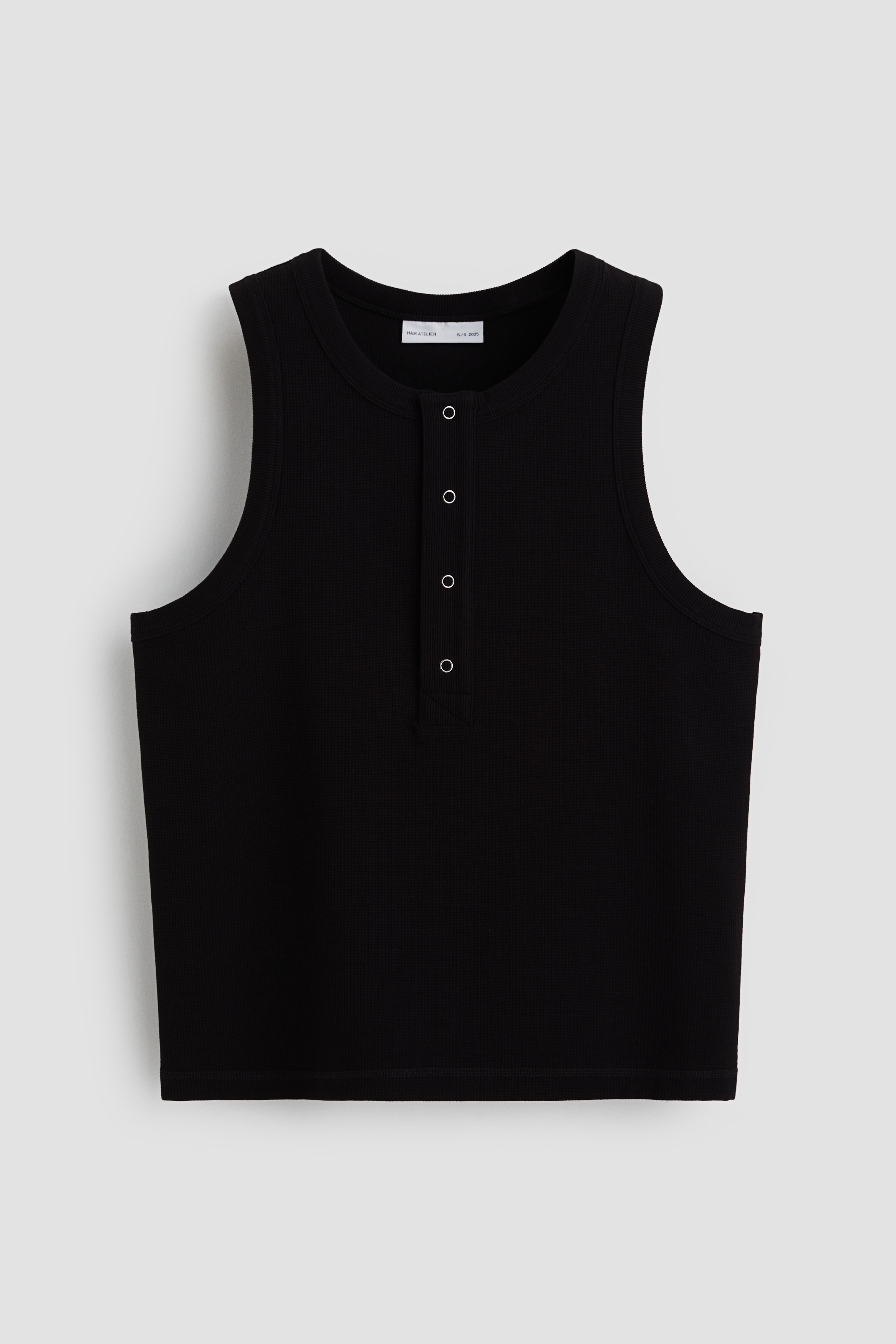 リブヘンリーネックタンクトップ - ブラック - Men | H&M JP
