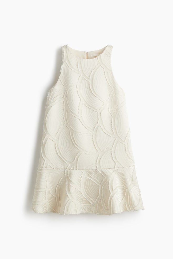 Vestido en tejido jacquard - Crema - 1