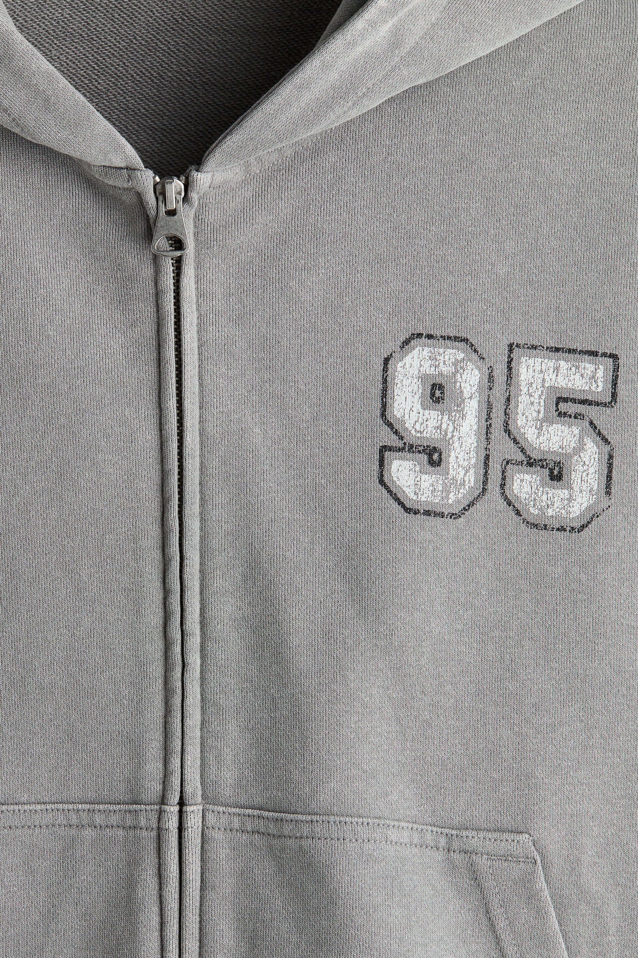 Ampliar la imagen: Sudadera cuadrada Oversized Fit con zíper - Gris tenue/95 - Men | H&M MX 2