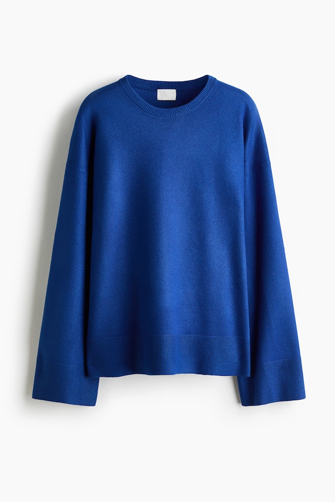 Oversized Sweater - Dark blue/Dark blue/white striped - 1