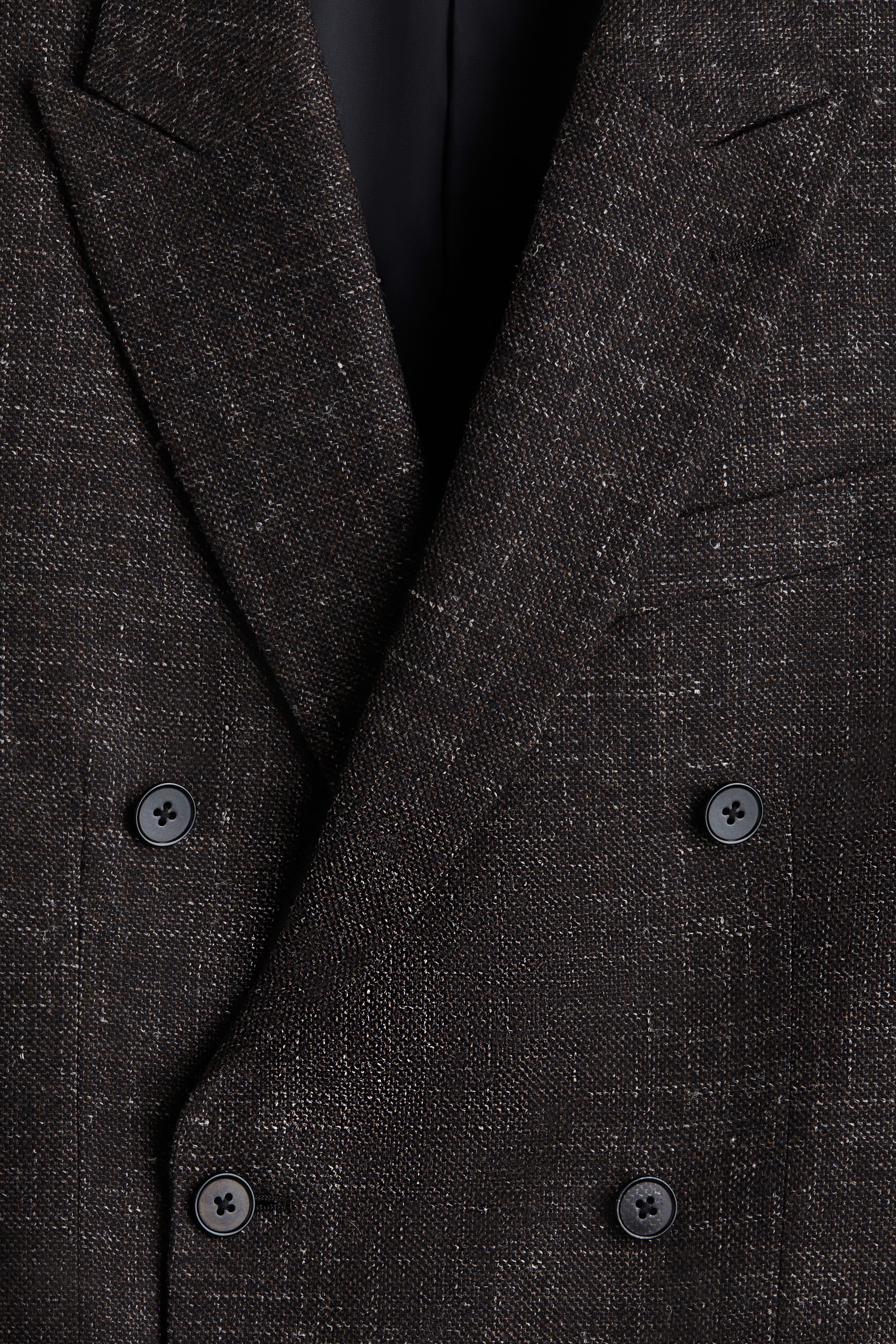Regular-Fit Wool-Blend Double-Breasted Jacket