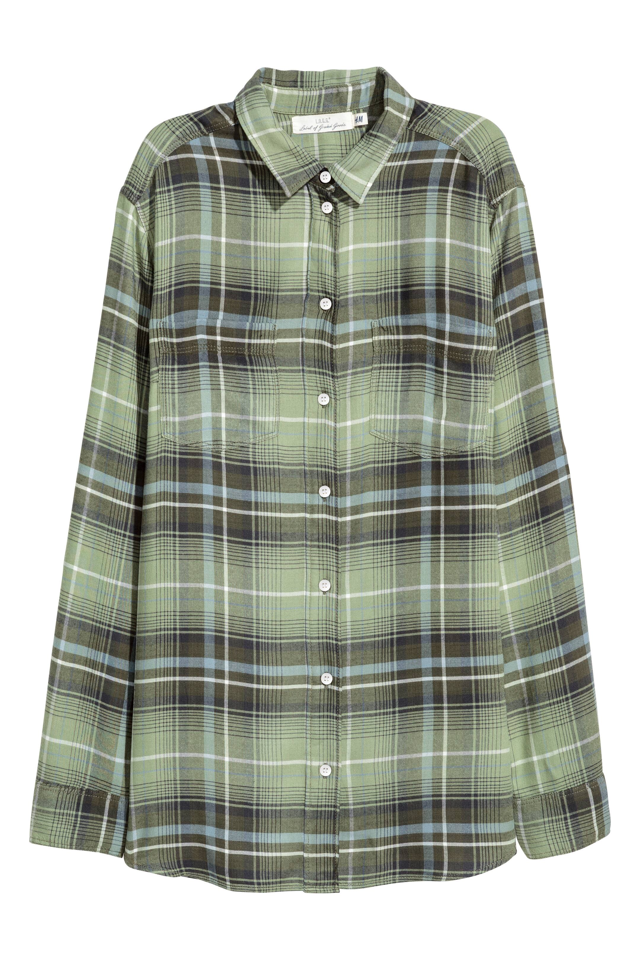 View larger image: Flannel shirt - Green - Ladies | H&M GB 1