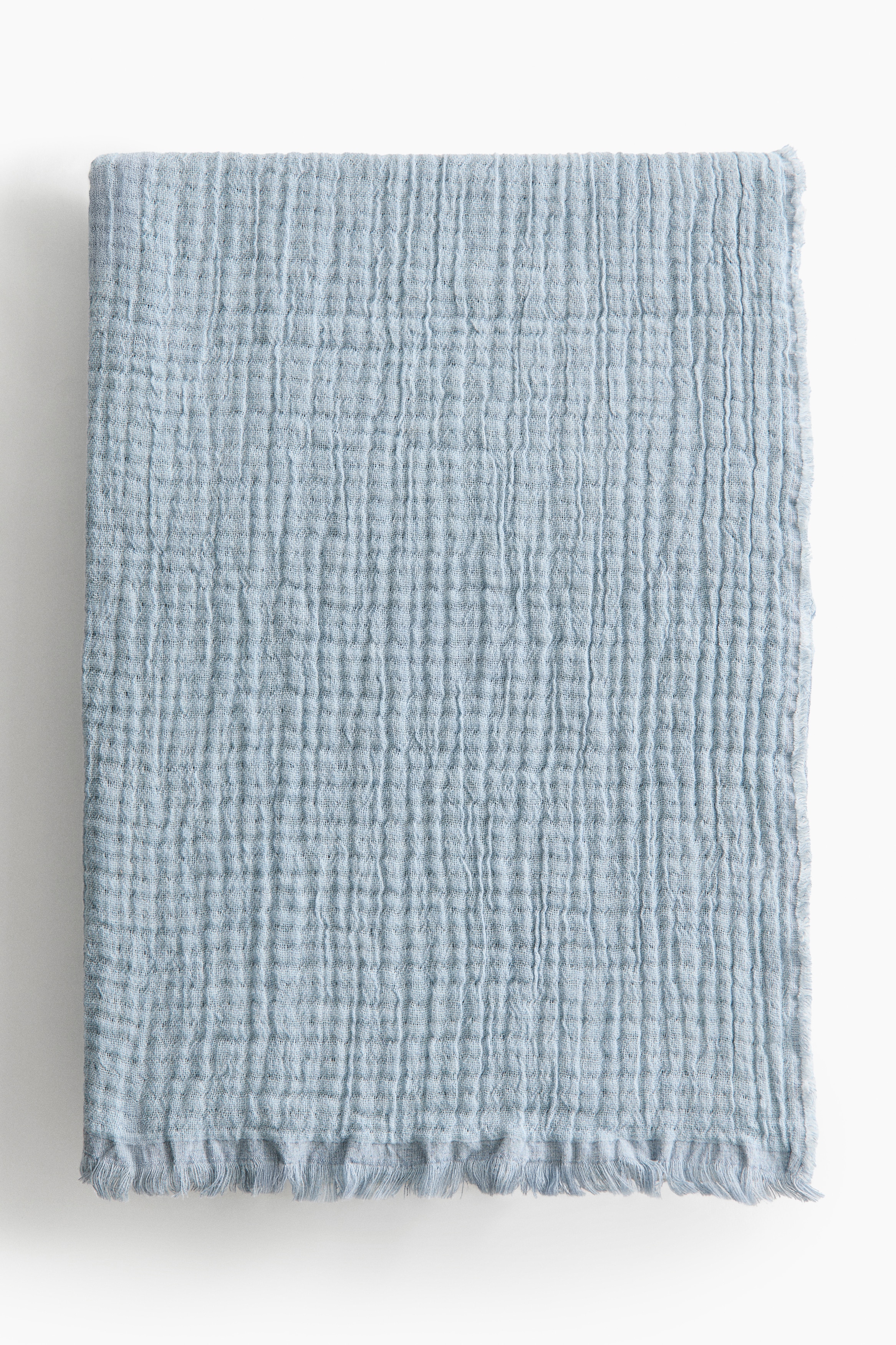 Cotton Muslin Throw - Light blue/White/light beige/Pink/striped