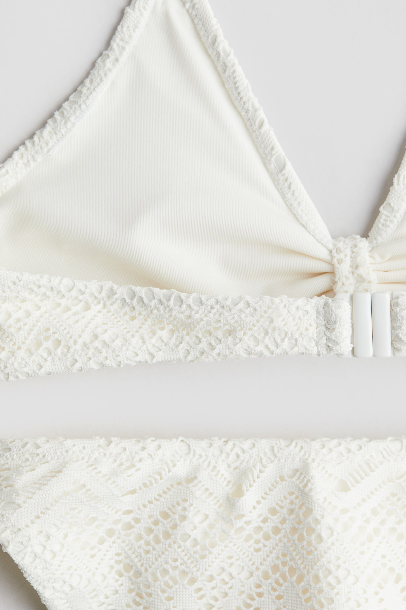 Комплект бикини Look для детей, вязка крючком, 3 предмета — H&M, цвет: Белый — фото 4