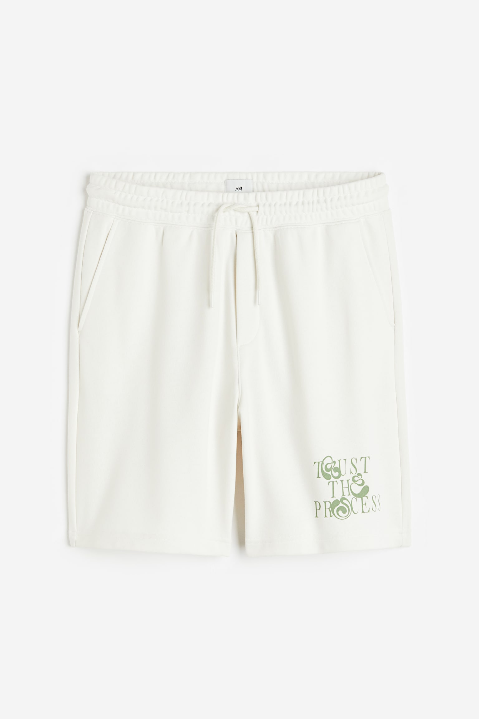 COOLMAX® Relaxed Fit Sweat Shorts - White/Trust The Process - 1