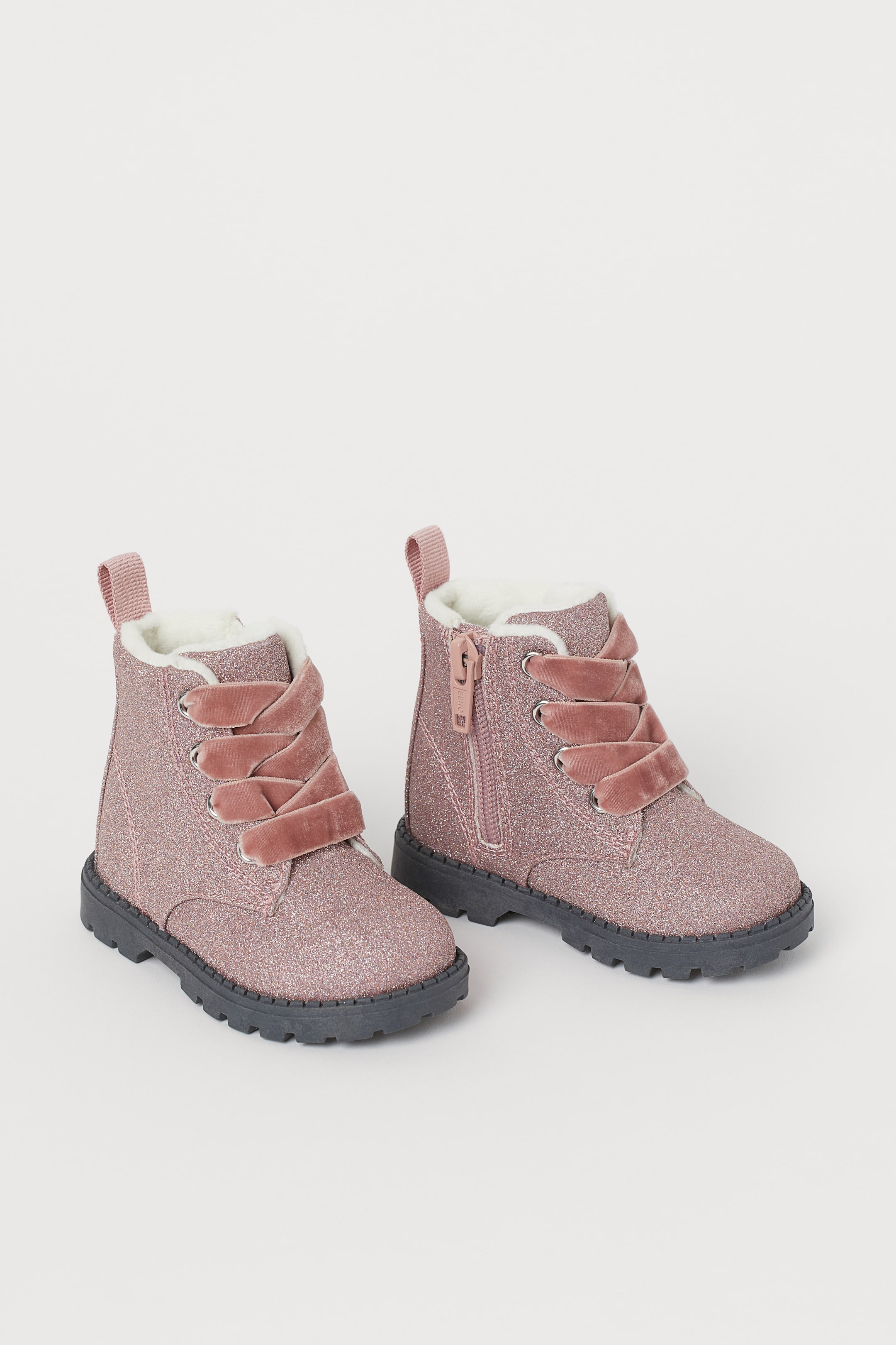 View larger image: Fleece-lined boots - Glittery pink - Kids | H&M HK 1