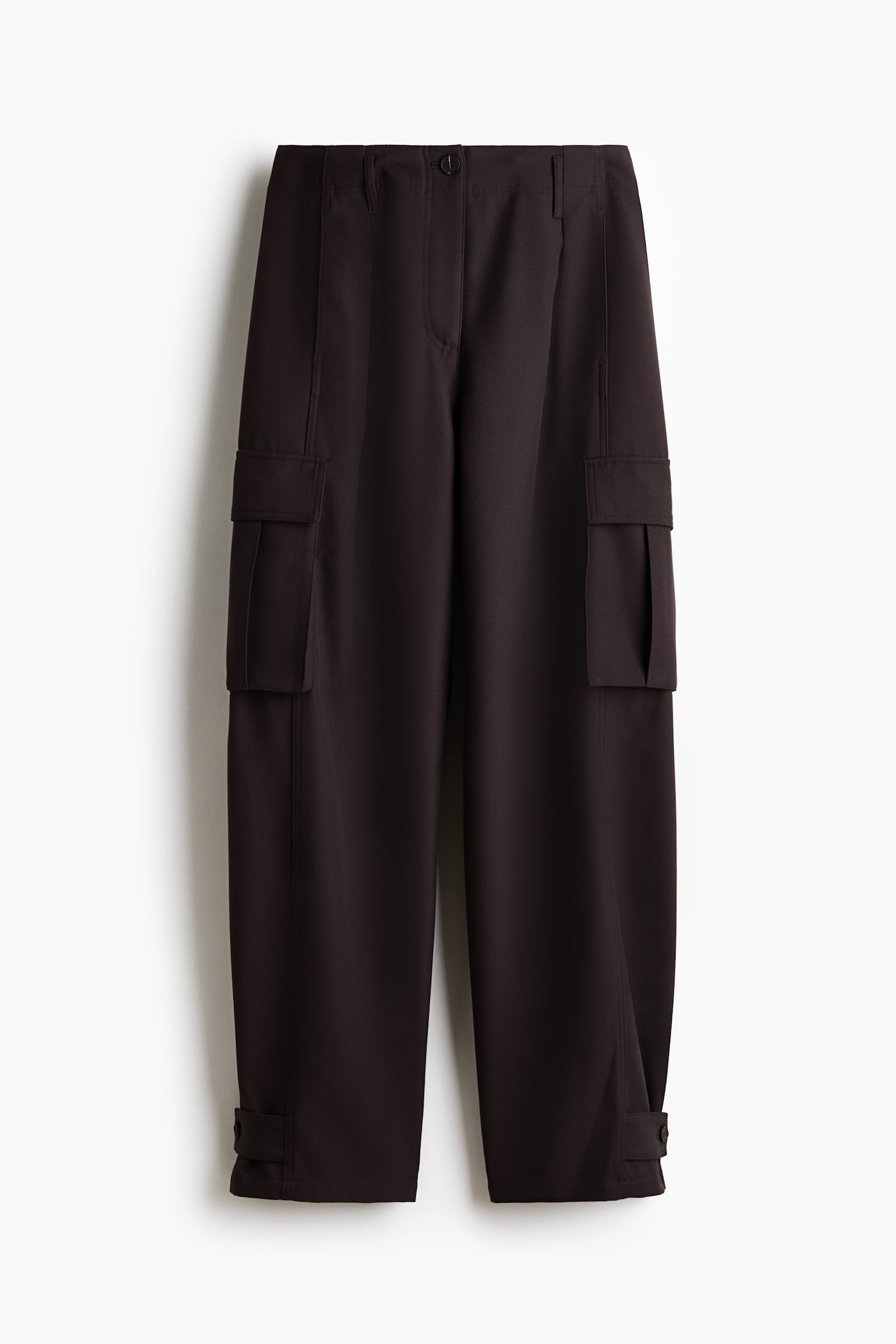 Barrel-leg cargo trousers - Dark brown/Dark khaki green - 2