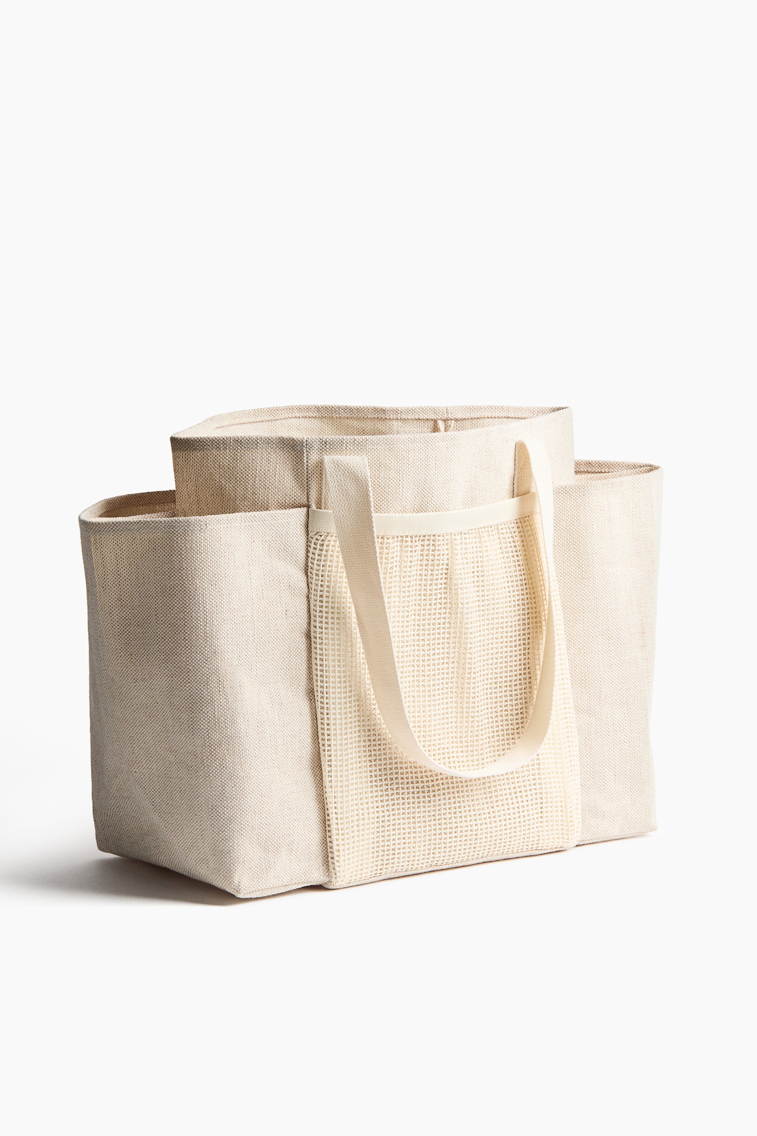 ラージジュートブレンドショッパー - ライトベージュ - 2