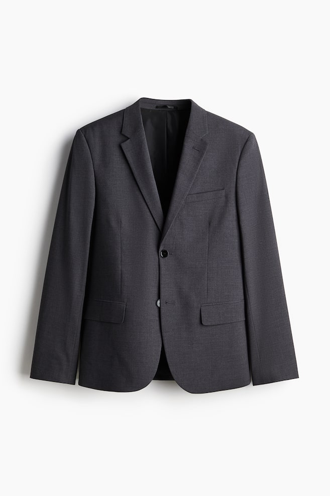 Skinny Fit Single-Breasted Jacket - Dark gray/Dark blue/Navy blue - 1