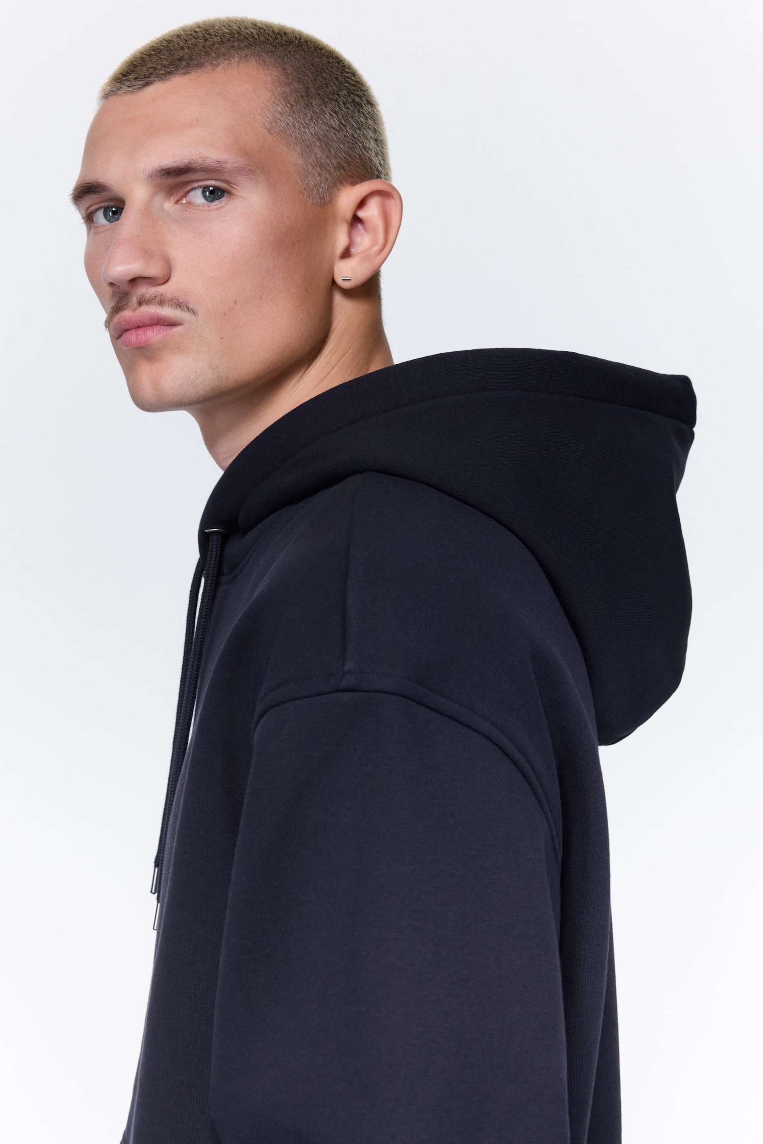 Loose Fit Hoodie - Navy blue/Black/Dark gray/Dark khaki green/Light gray melange/Dark forest green/Dark brown/Plum/Light blue/Beige/White/Dark teal/Pink/Light beige/Pink/Light beige - 3