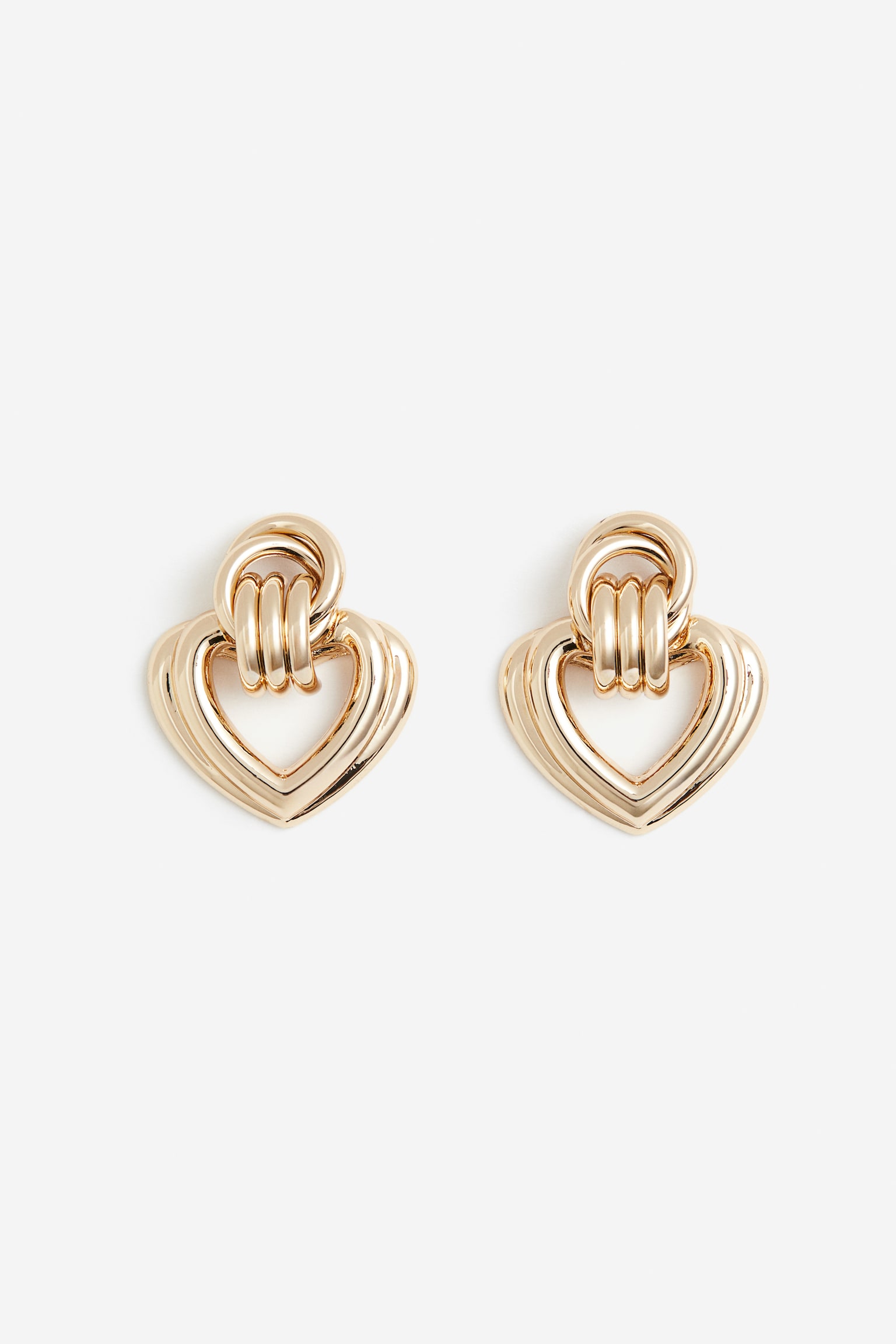 Heart-shaped earrings - Gold-coloured - 2