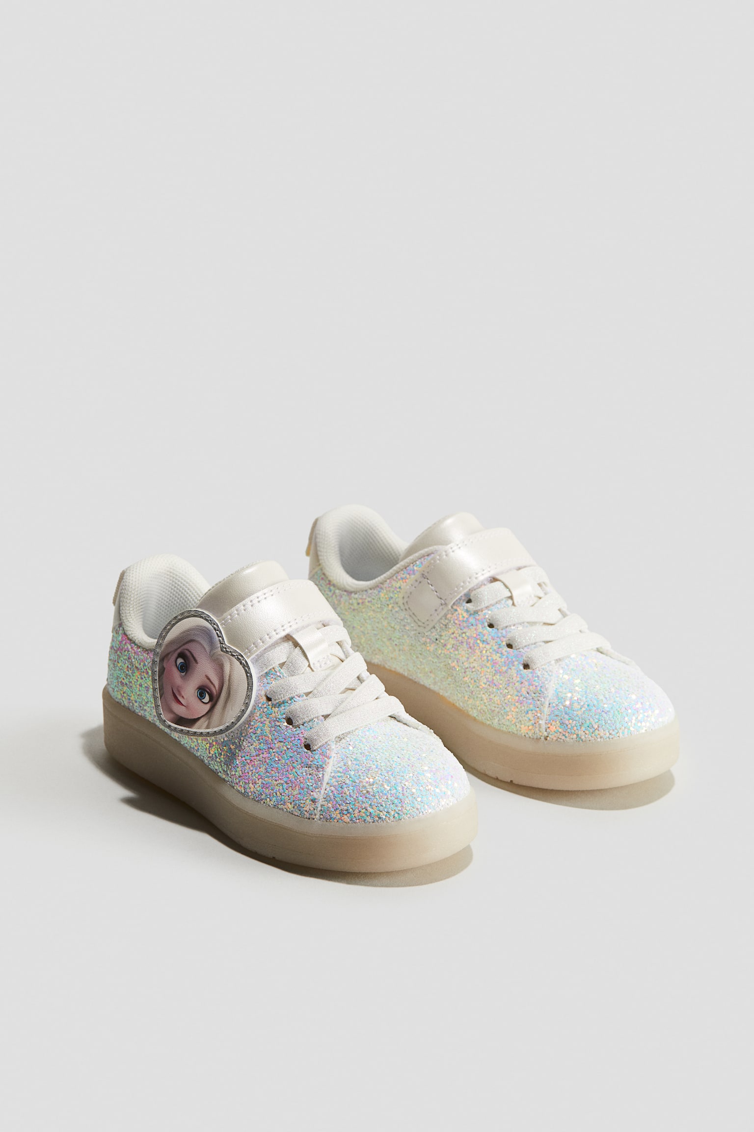 Flashing glitter trainers - White/Frozen/Turquoise/Frozen - 1