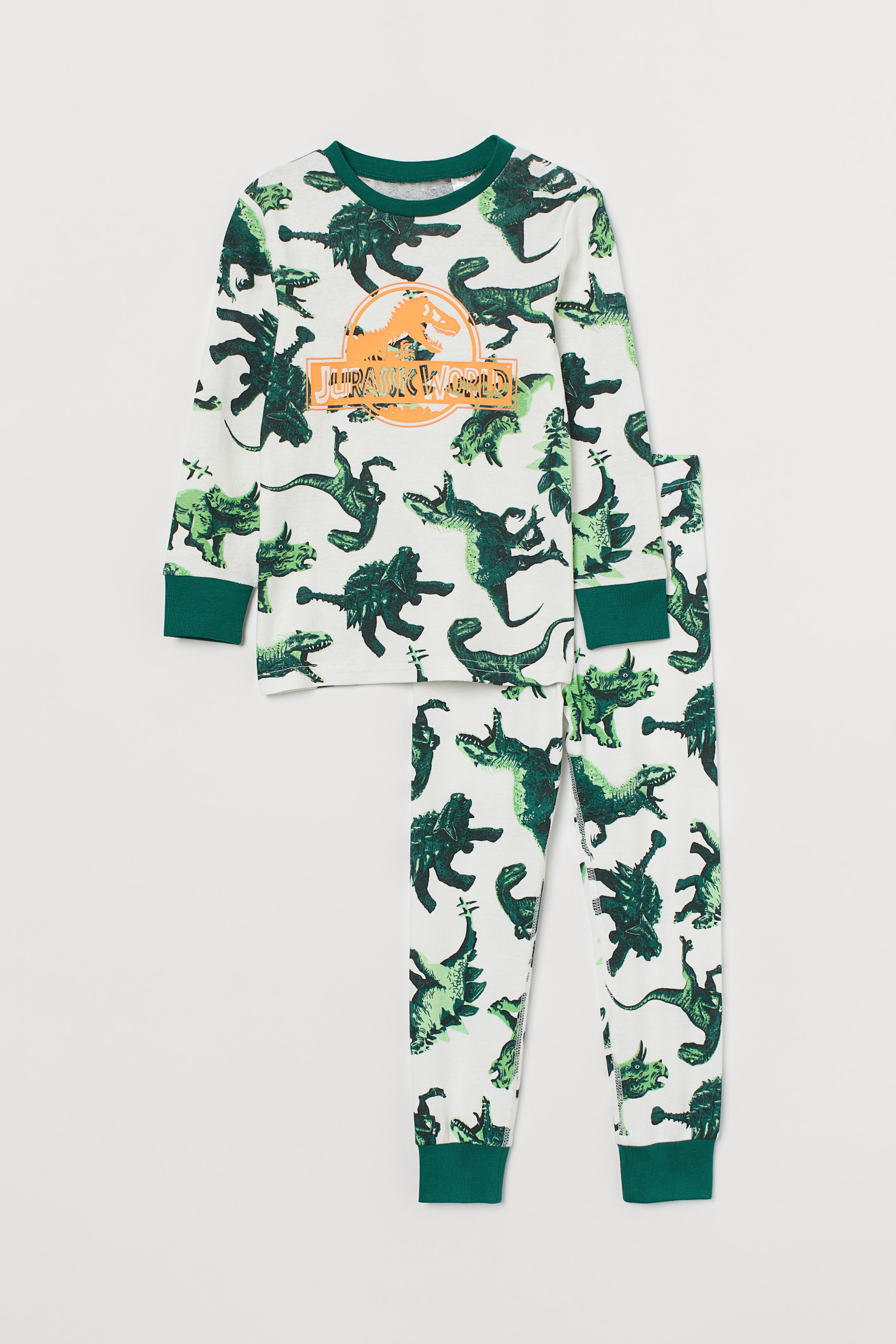 הצגת תמונה גדולה יותר: פיג'מה עם הדפס - Green/Jurassic World - Kids | H&M IL 1