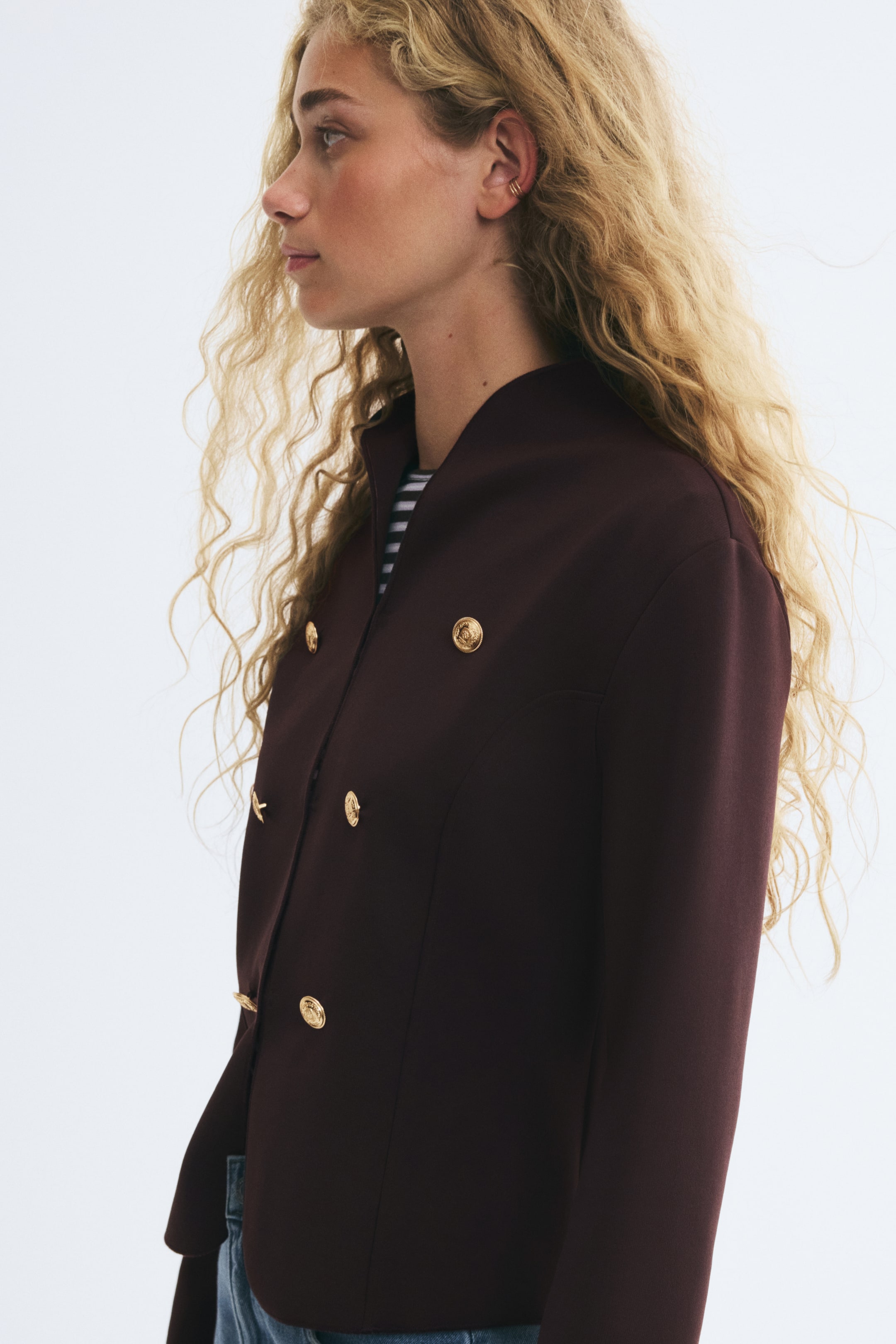 Женские куртки H&M Button-Detail Jersey Jacket — фото 6