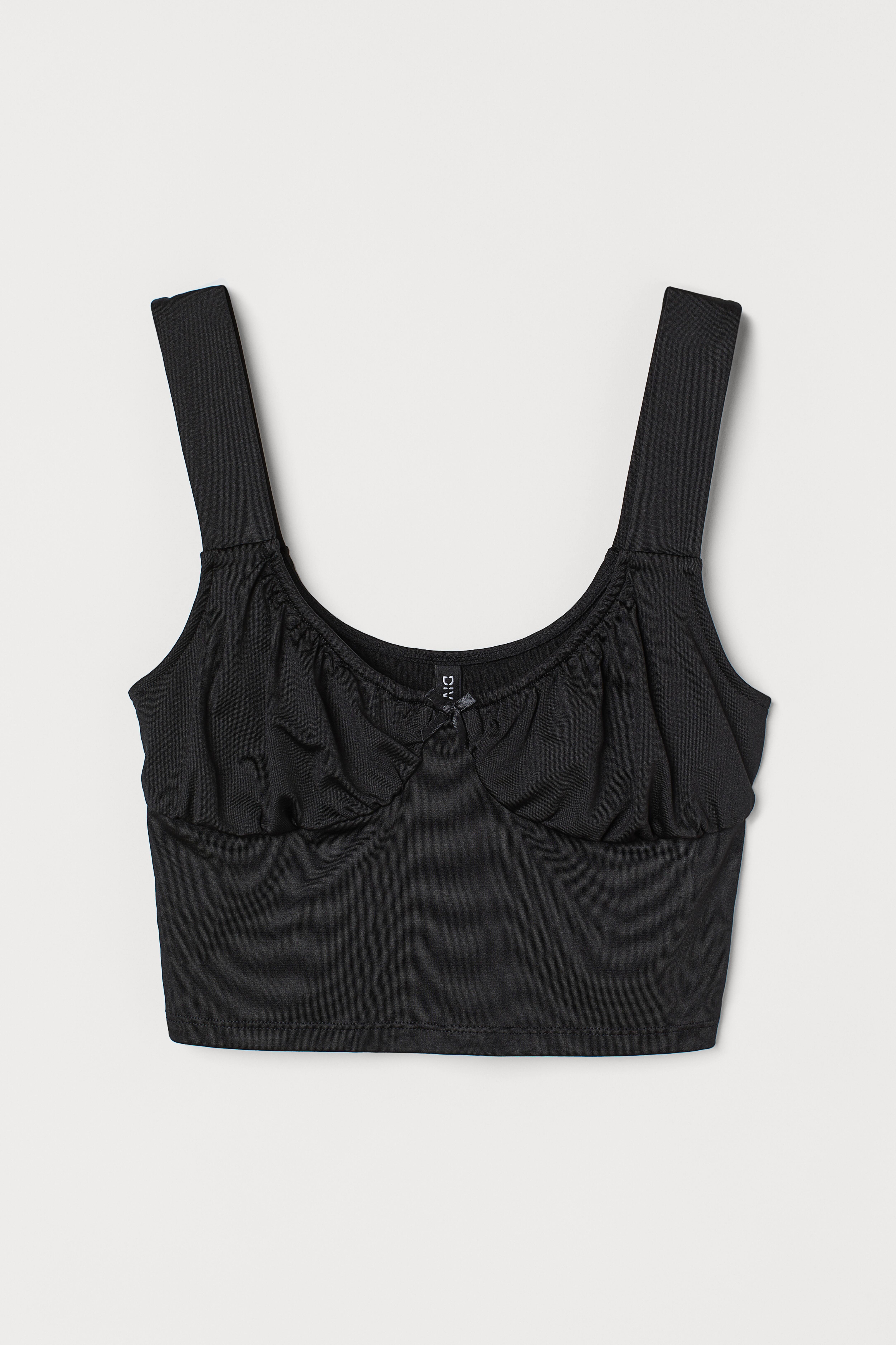 H&M black online crop top