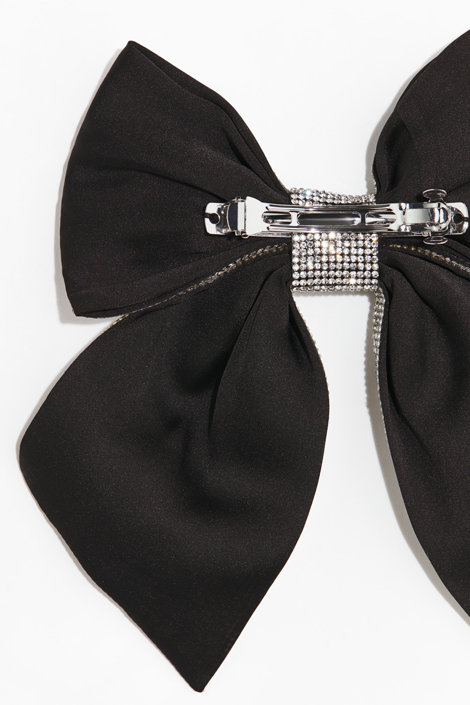 Embellished bow hair clip - Černá - 2