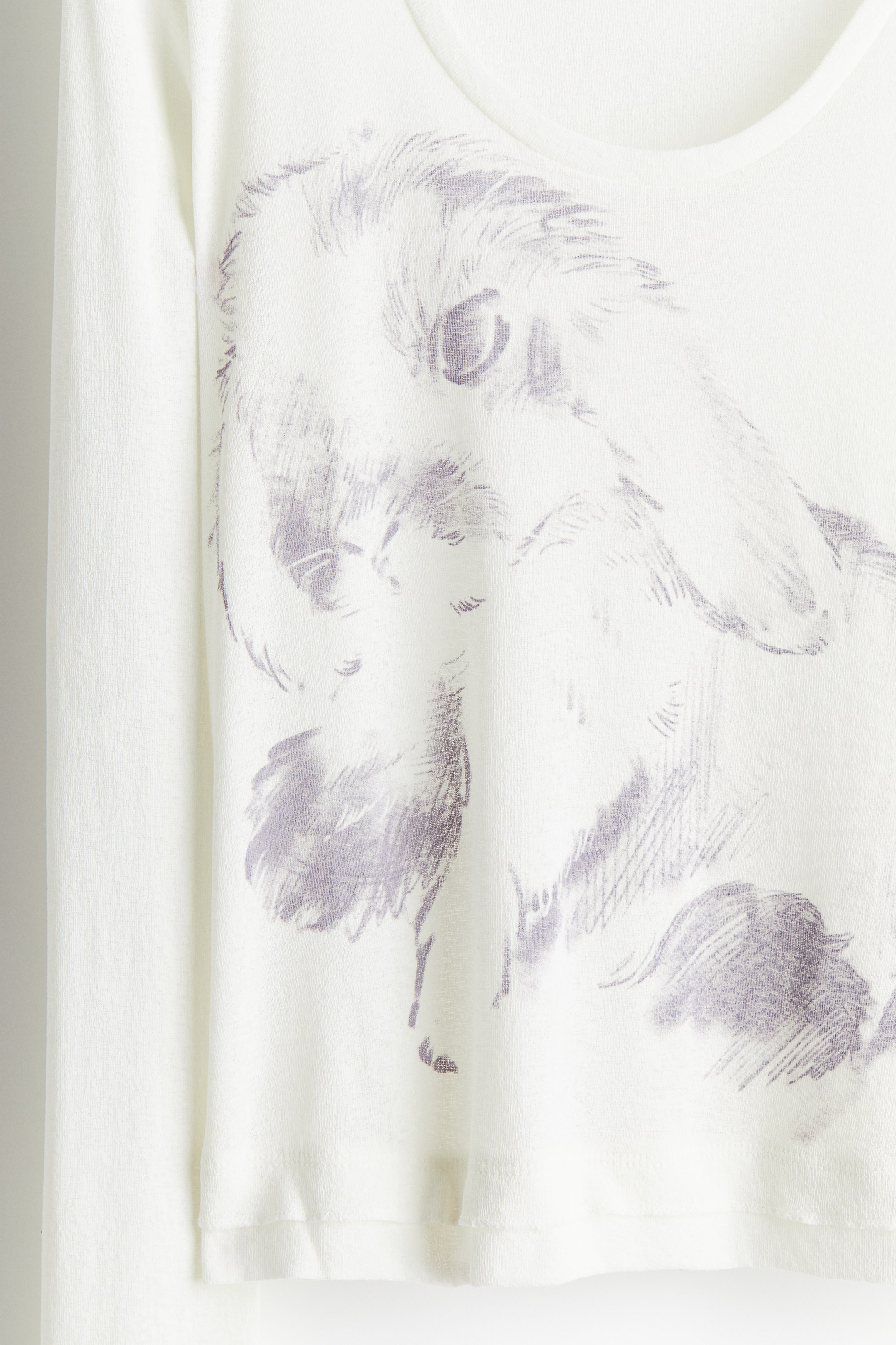 이미지 확대 보기: 프린트 탑 - 화이트/토끼 - 여성 | H&M KR 2