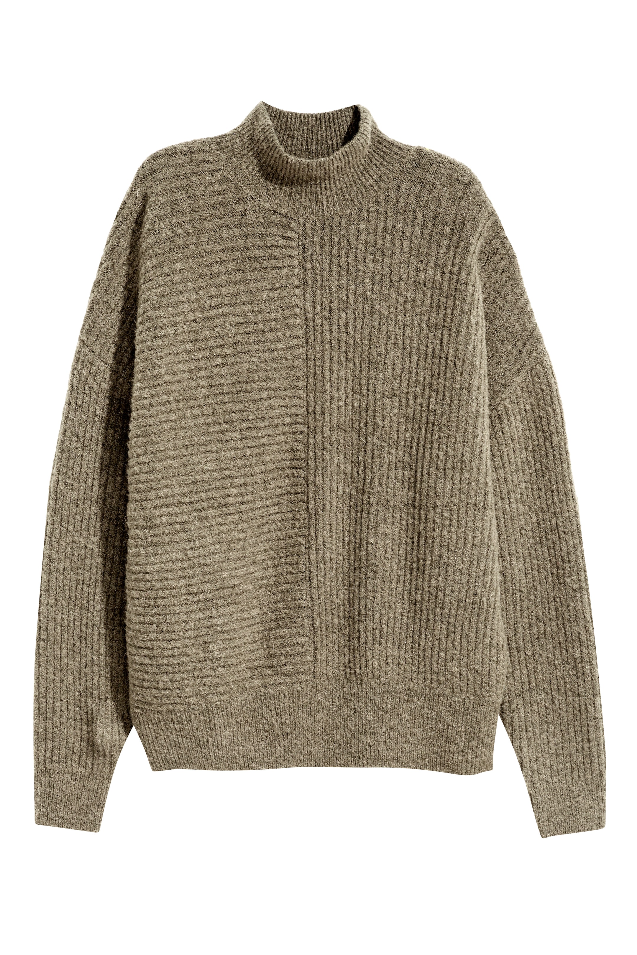 Agrandir l'image: Pull en maille côtelée - Kaki chiné - FEMME | H&M FR 1