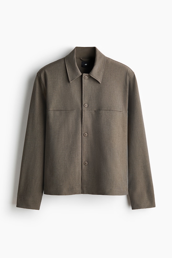 Overshirt - Dark taupe/Black - 1