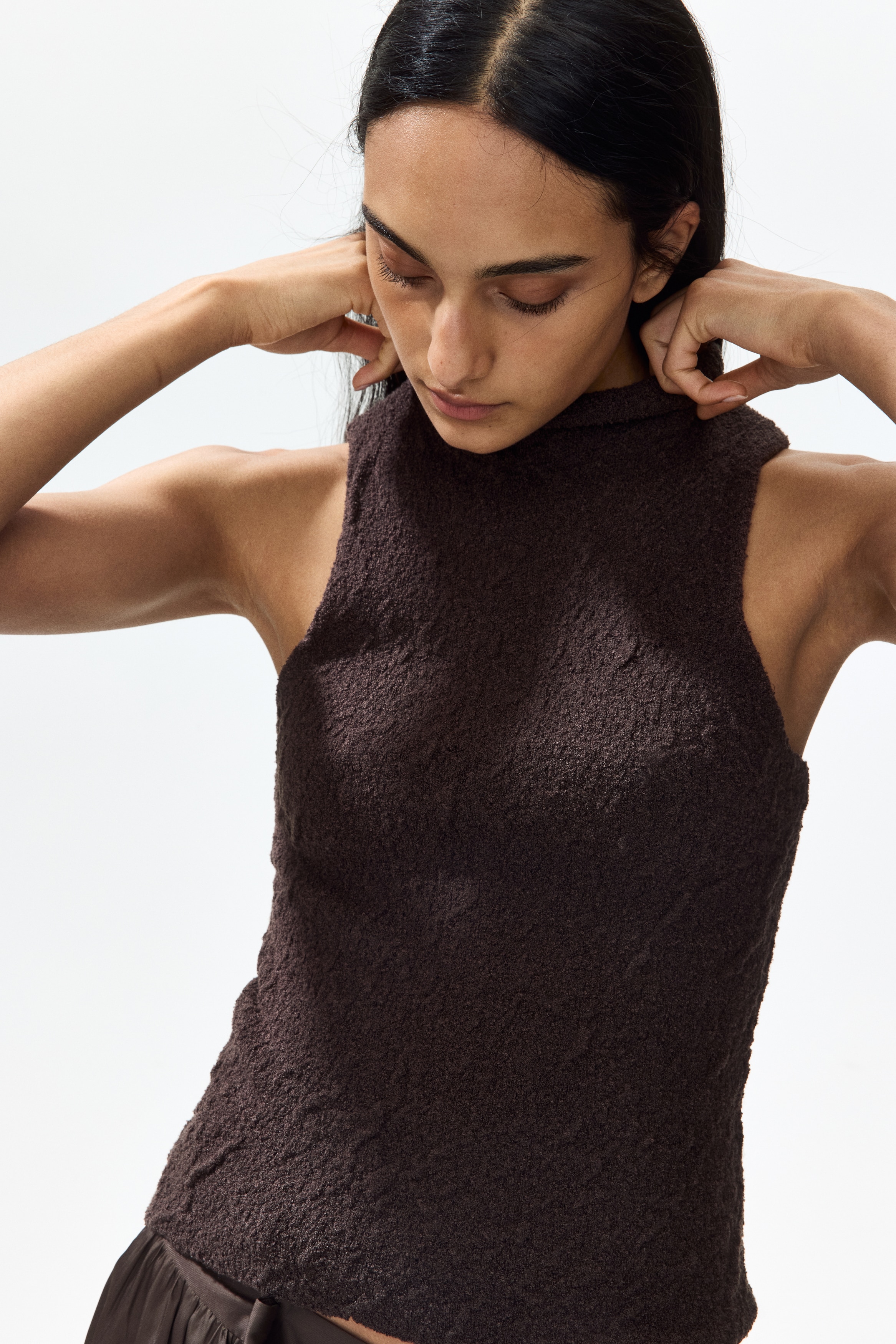 Textured jersey top