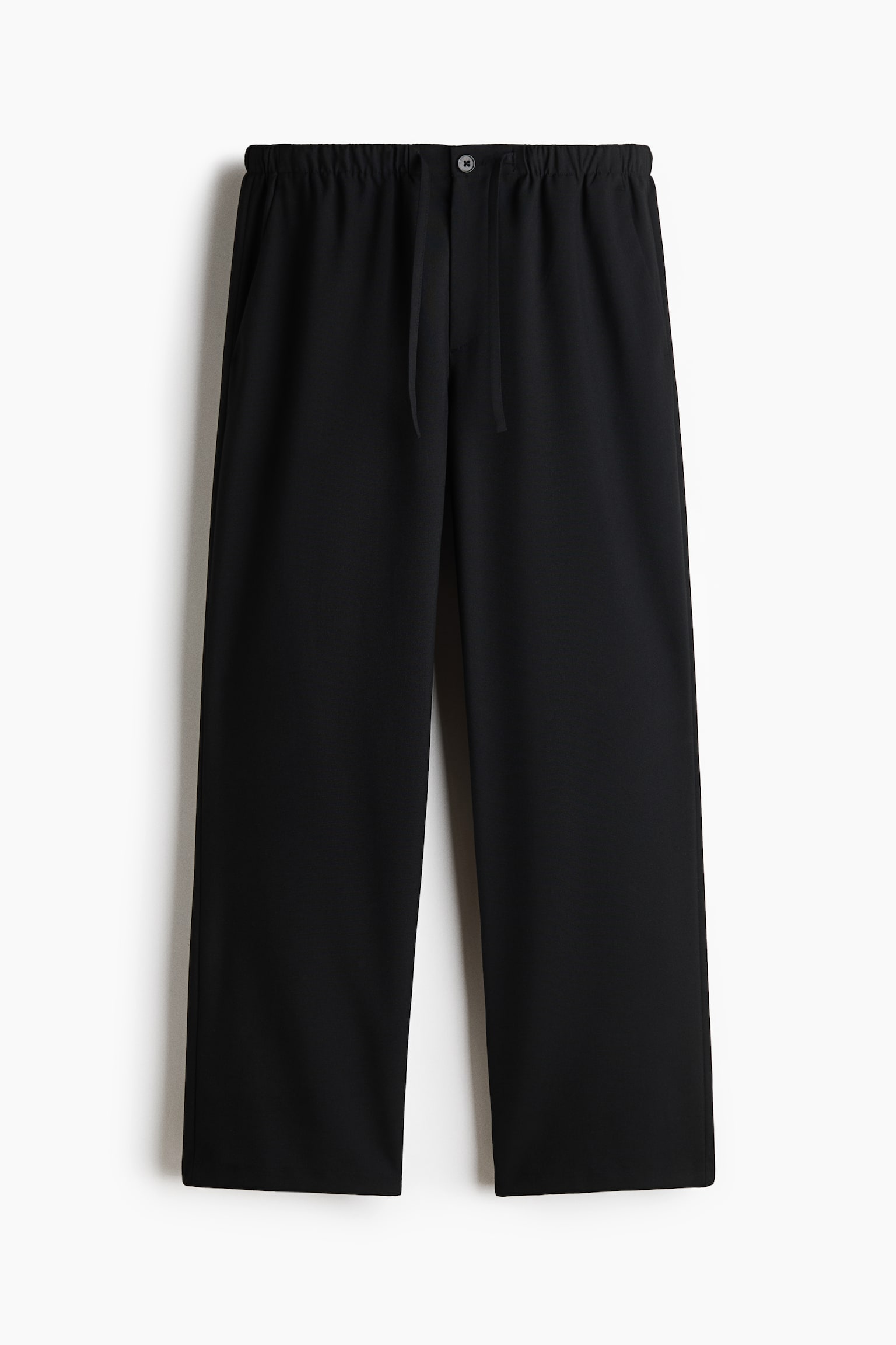 Мужские брюки H&M Relaxed Fit Trousers, цвет: Чёрный — фото 1