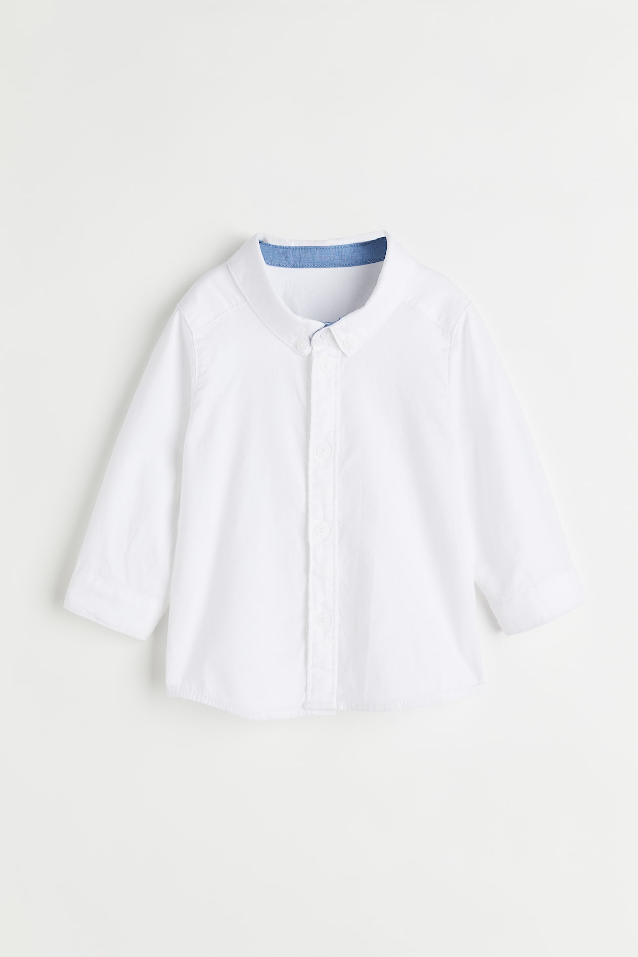 Cotton shirt - Long sleeve - Regular length - White - Kids | H&M GB