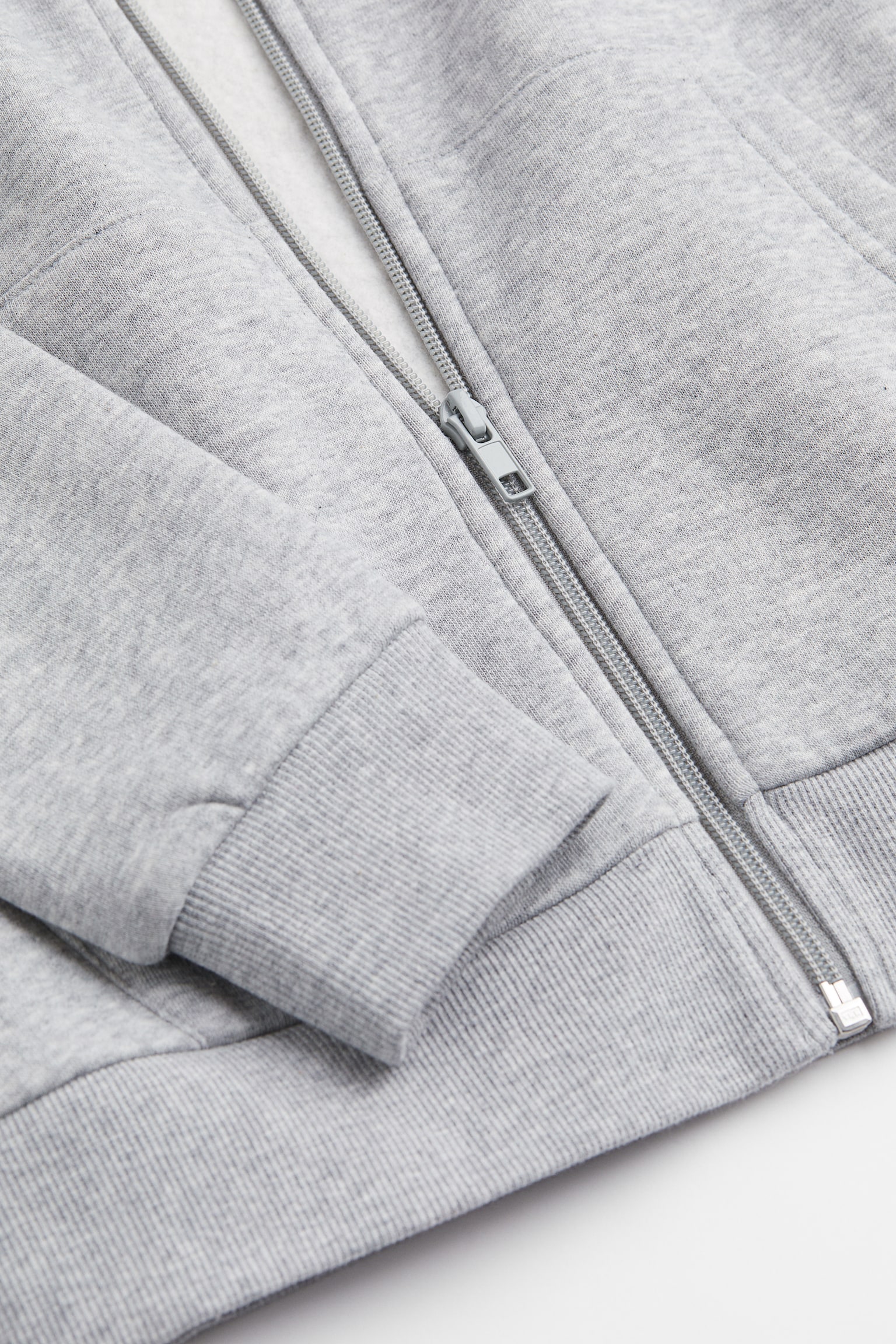 Zip Up Hoodie - Light grey marle/Navy blue/Black - 2