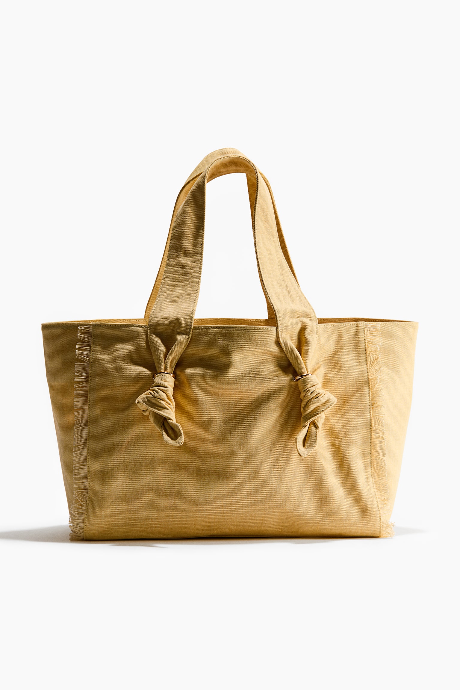 Tote Bag mit Knotendetails - Mattgelb/Dunkles Graubraun/Blasses Mattblau - 1