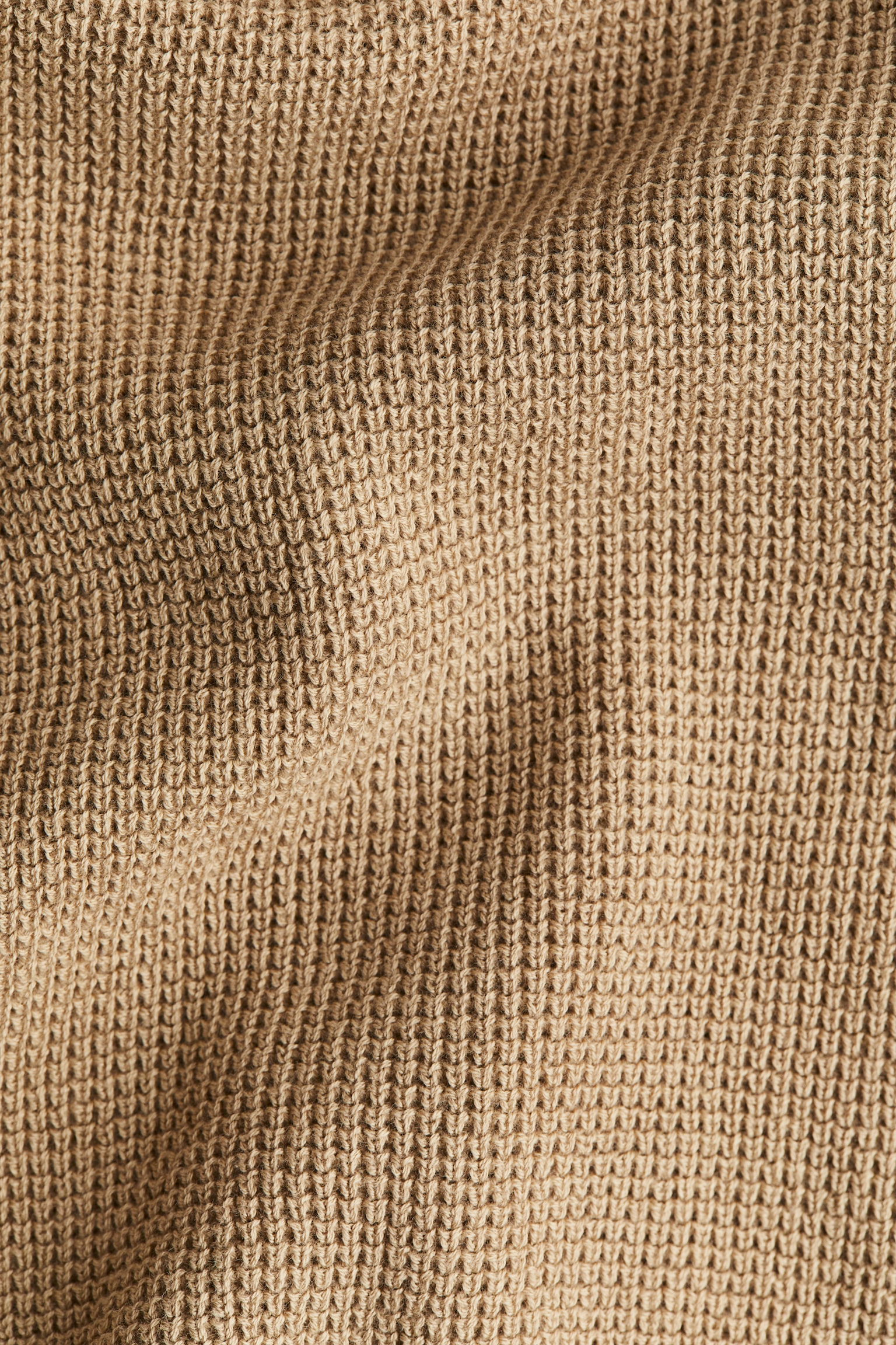 Waffle-knit Henley jumper - Beige/Khaki green - 2