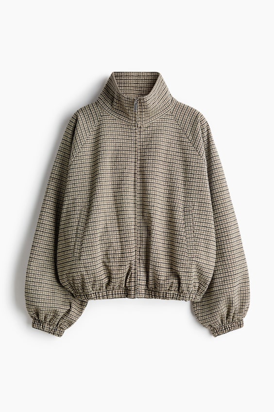 Женские куртки H&M Balloon-Sleeved Jacquard-Knit Jacket