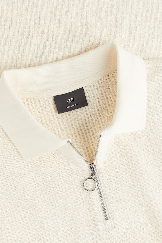 Regular Fit Zip-top polo shirt - Cream/Beige - 5