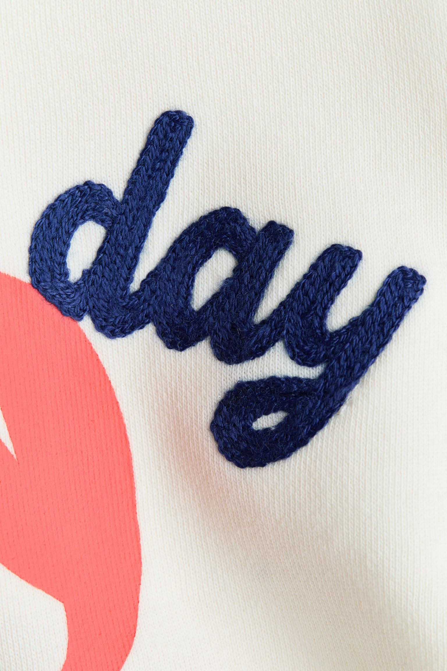 Motif-detail sweatshirt - Cream/Crab - 4