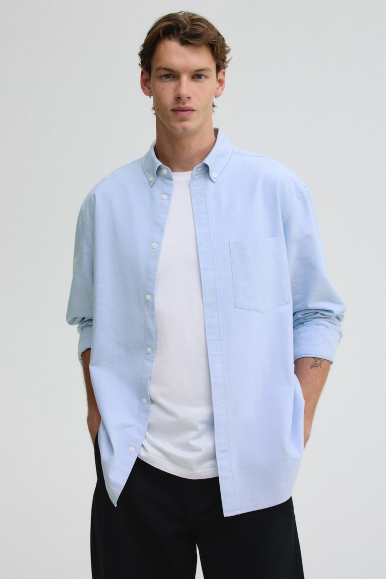 Regular Fit Oxford shirt Light blue Men H&M IN