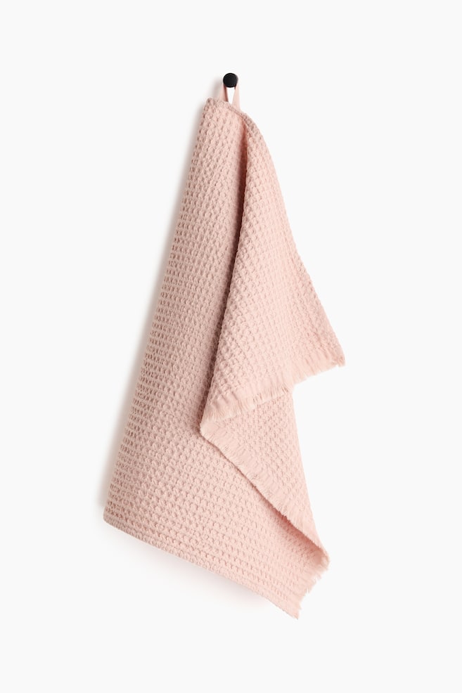 Waffled Hand Towel - Powder pink/Light yellow - 1