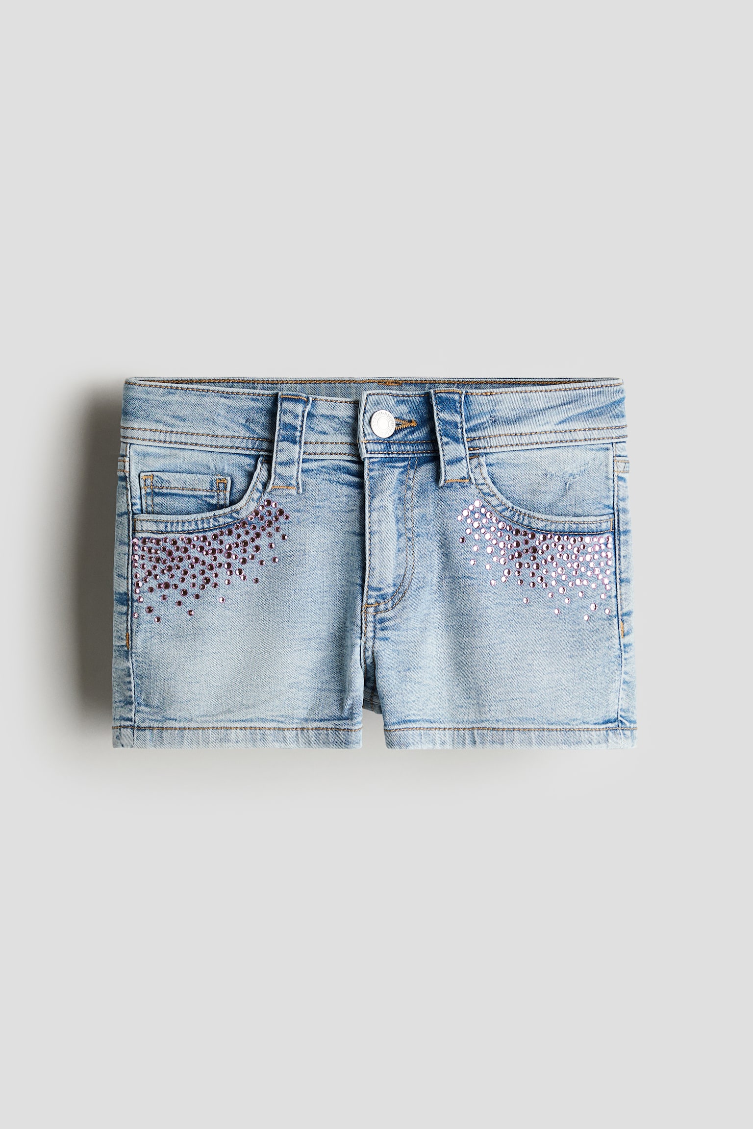 Denim Shorts - Light denim blue/Denim blue/lace - 1