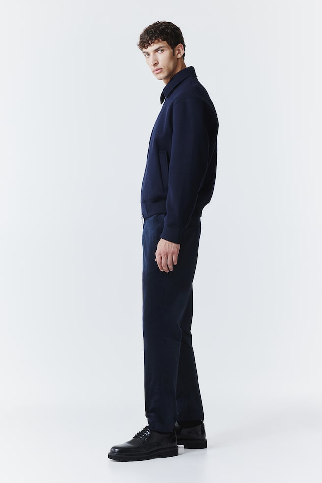 Slim Fit Velvet suit trousers - Navy blue - 4