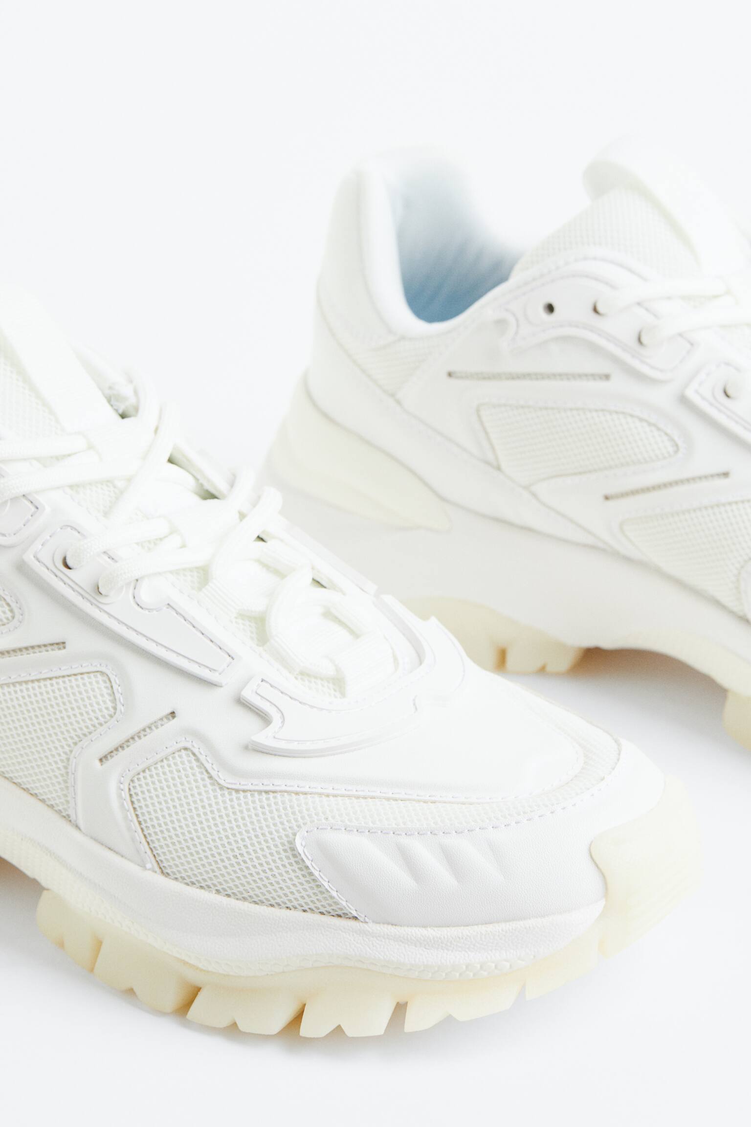 Chunky Sneakers - White/Light beige - 3