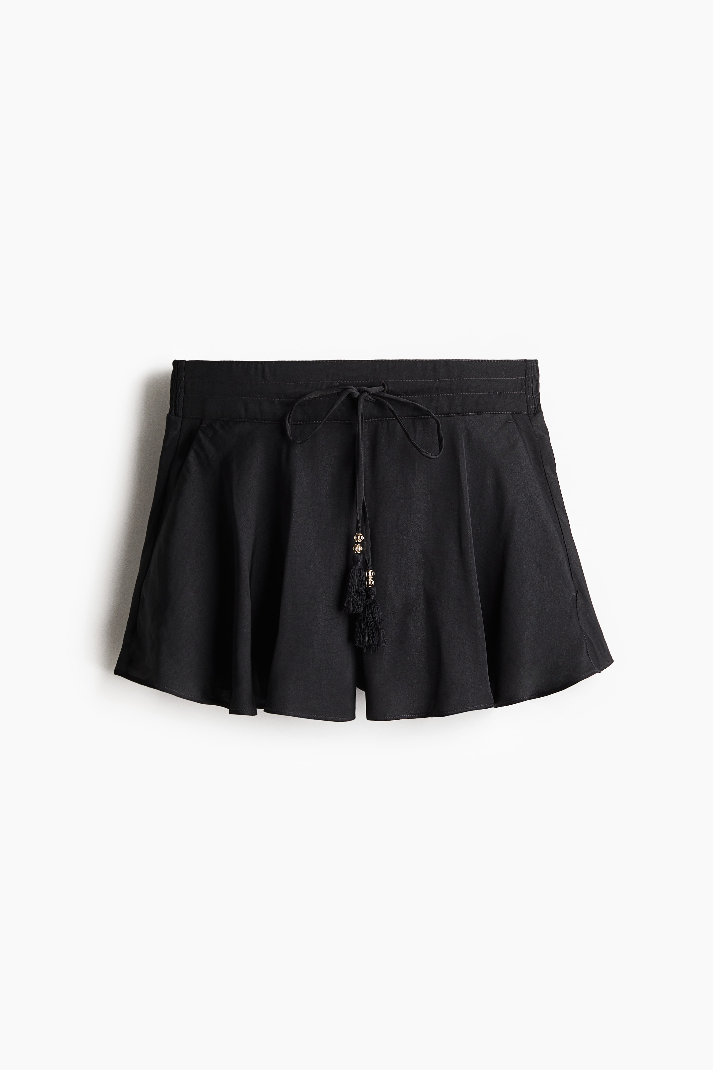 Airy drawstring shorts - Black/Dark pink